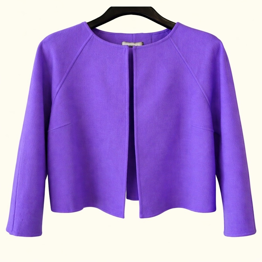Victor Alfaro Designer Purple Wool Sweater Cardigan Drape Coat Jacket Shaw 18W - Picture 3 of 11